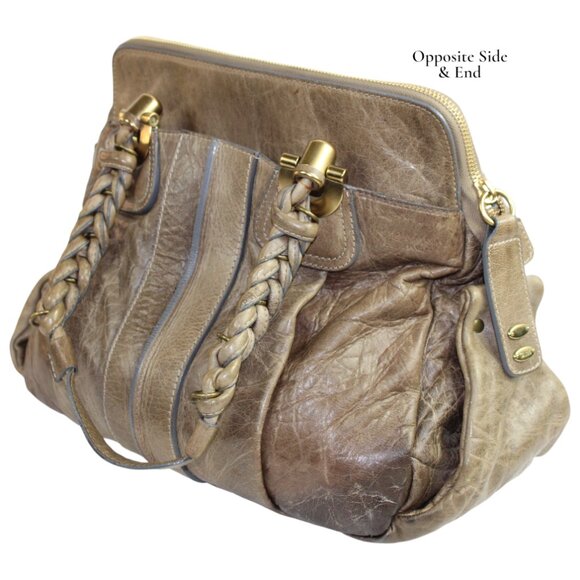 Chloé Heloise Brown Pebbled Leather Satchel Boho Luxe Designer Bag - Picture 6 of 11